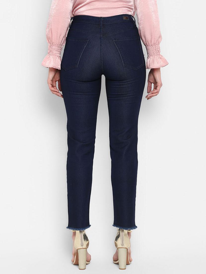 high rise frayed hem jeans - 16945508 - Zoom Image - 3