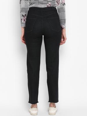 mid rise frayed hem jeans - 16945509 - Standard Image - 3