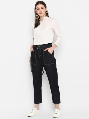 belted waist boyfriend jeans - 16945511 - Standard Image - 4