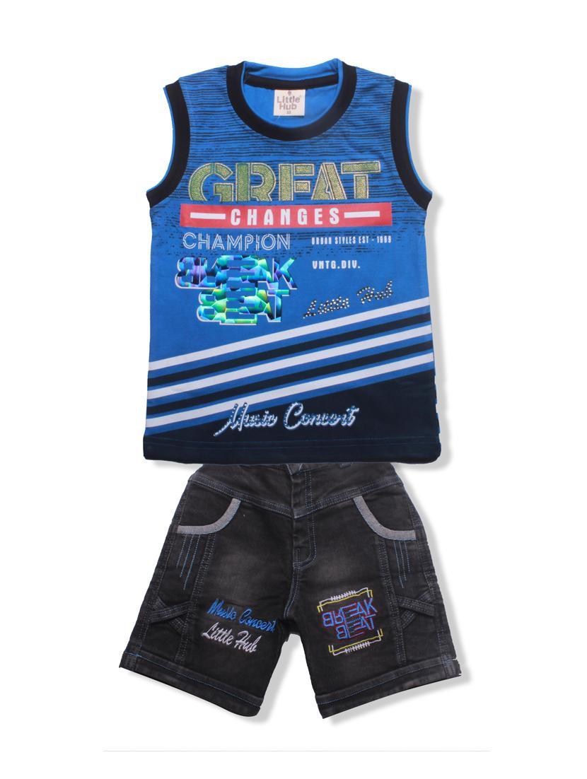 blue cotton dungarees twin sets & dungree - 16945553 - Zoom Image - 1