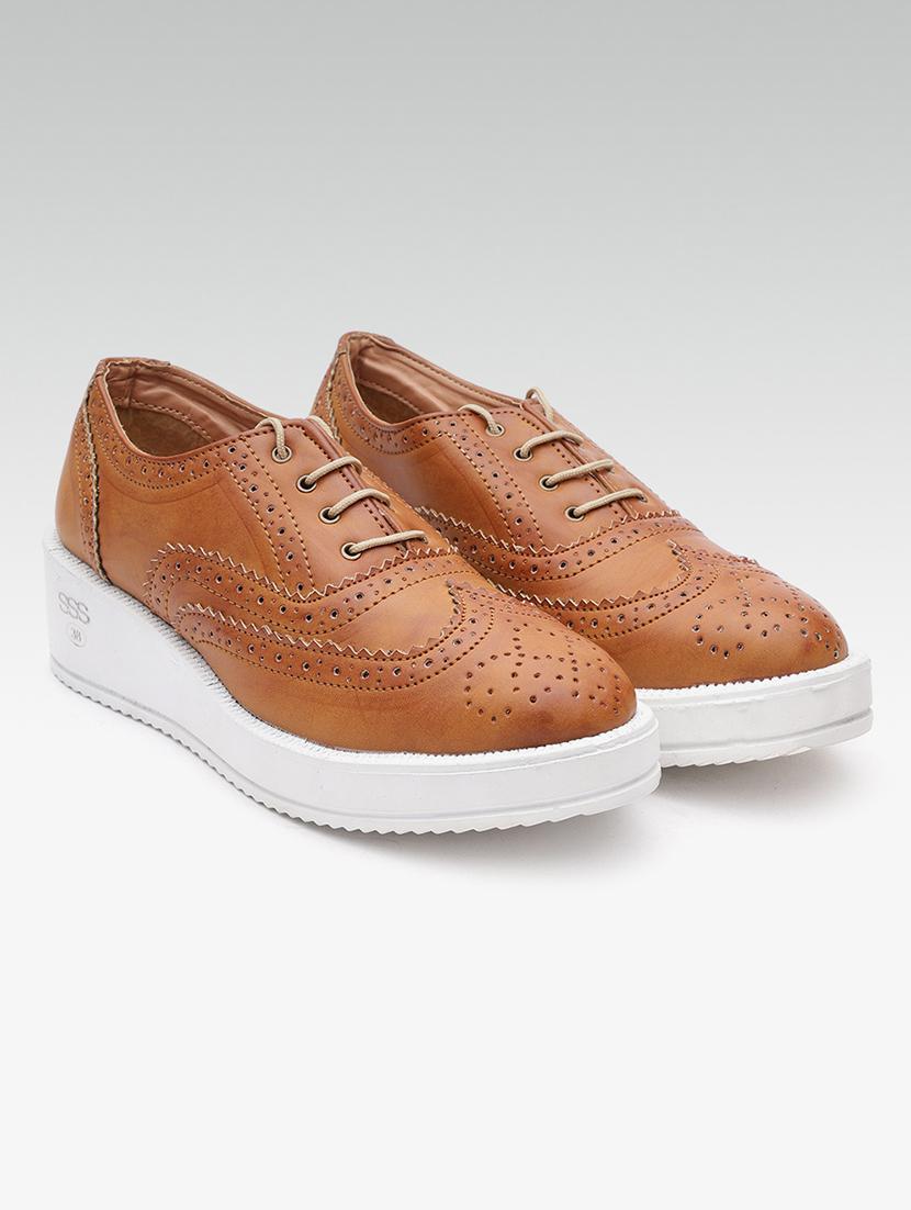 brown leatherette slip on casual shoes - 16945884 - Zoom Image - 1