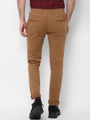 beige solid chinos - 16946082 - Standard Image - 3