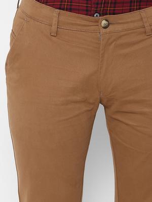 beige solid chinos - 16946082 - Standard Image - 4