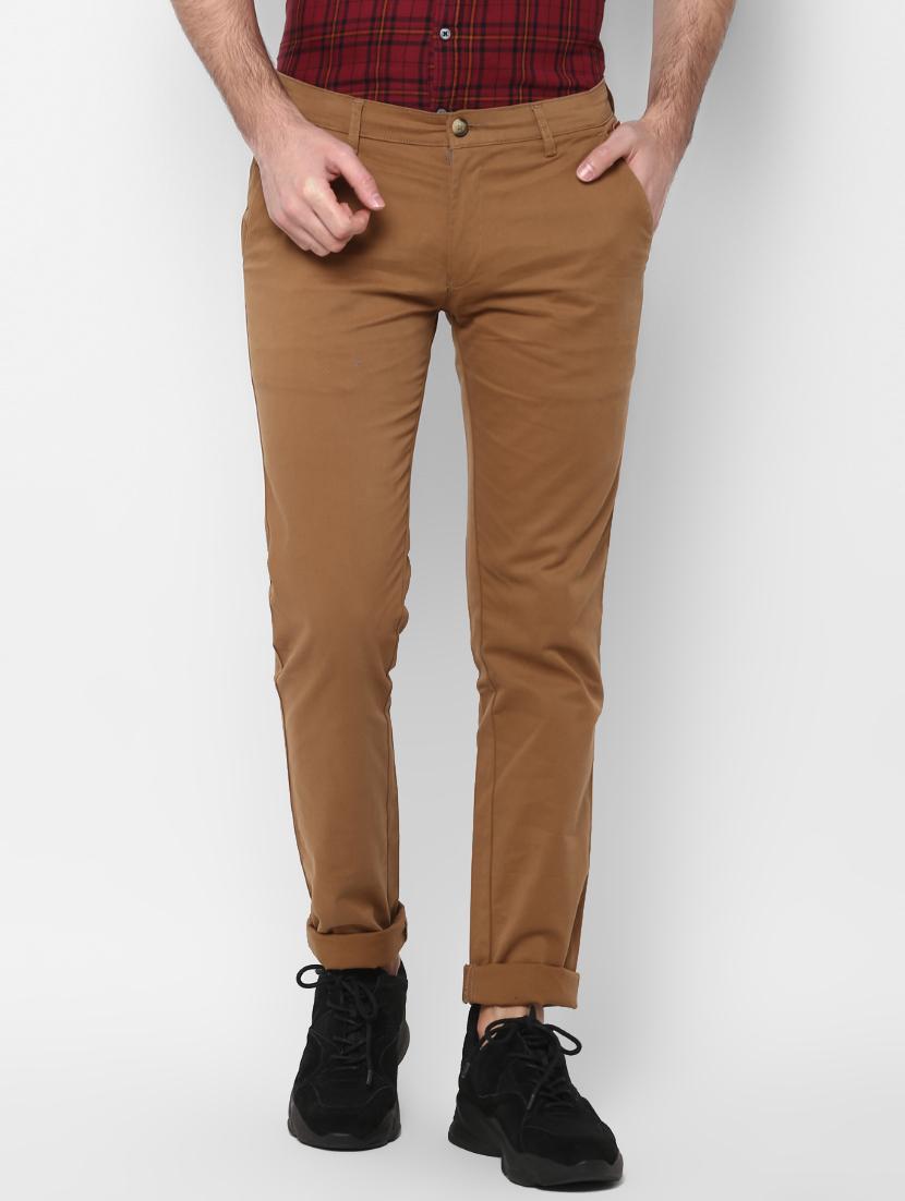 beige solid chinos - 16946082 - Zoom Image - 1