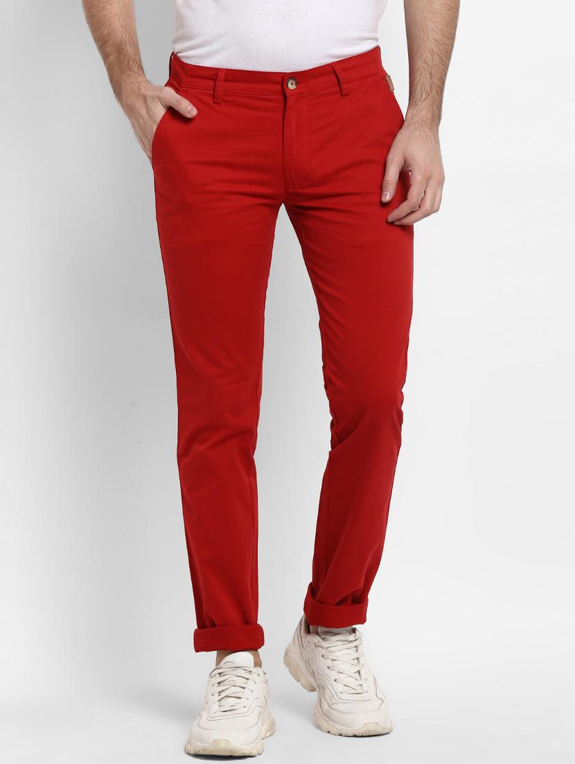 red solid chinos - 16946083 - Zoom Image - 1