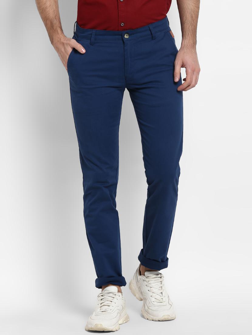 blue solid chinos - 16946084 - Zoom Image - 1