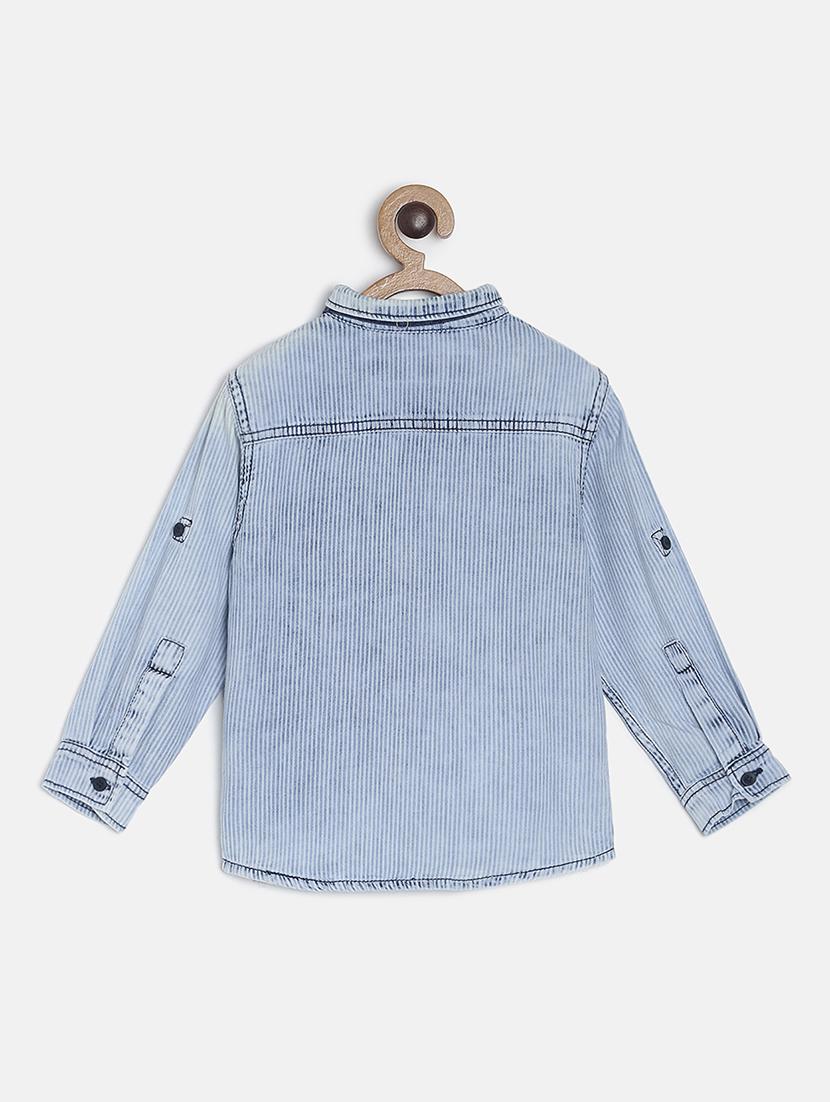 light blue cotton shirt - 16947001 - Zoom Image - 2