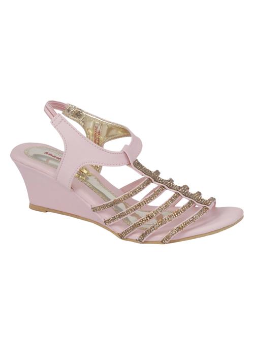 pink back strap wedges - 16947170 - Standard Image - 1