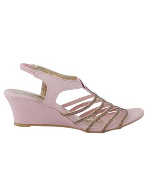 pink back strap wedges - 16947170 - Standard Image - 2