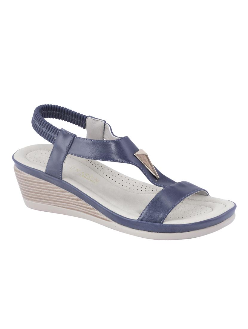 navy back strap wedges - 16947187 - Zoom Image - 1
