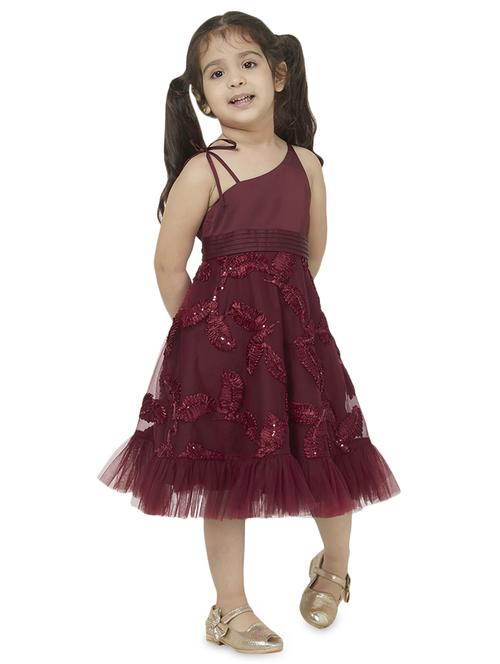 red polyester frock - 16947345 - Standard Image - 1