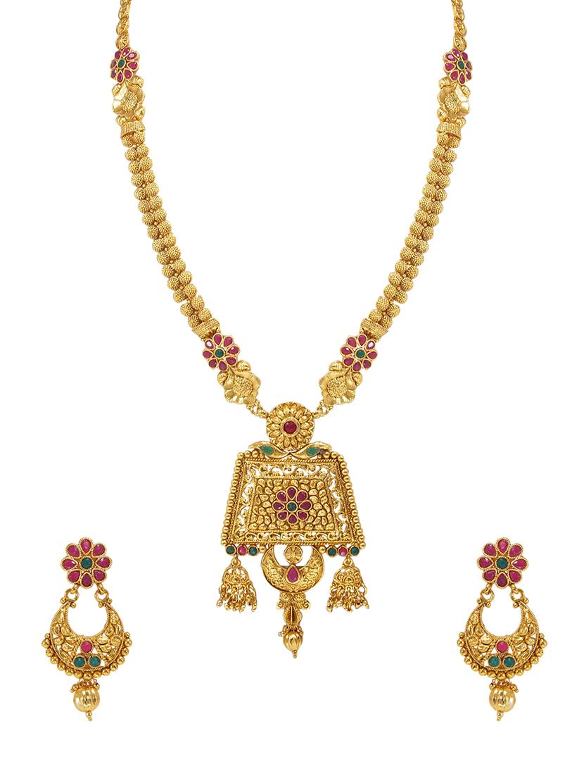 pink gold tone metal long necklace - 16947444 - Zoom Image - 1