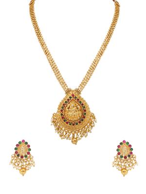 gold metal long necklace - 16947461 - Standard Image - 2