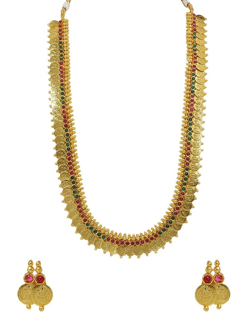 gold metal long necklace - 16947476 - Zoom Image - 2