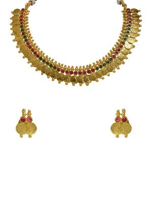 gold metal short necklace - 16947487 - Standard Image - 2