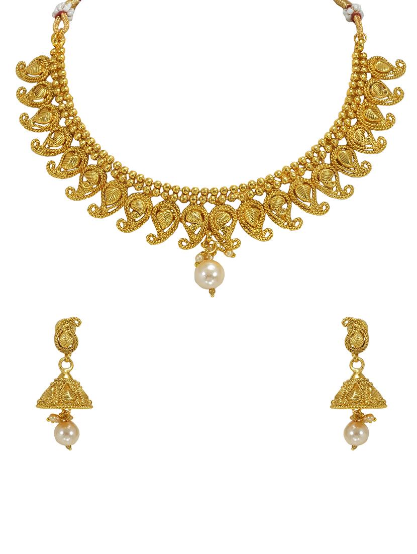 gold metal long necklace - 16947496 - Zoom Image - 2
