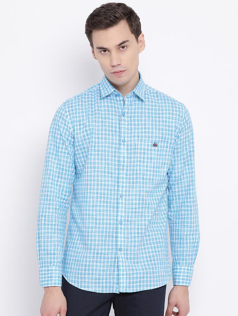 light blue checkered casual shirt - 16947594 - Zoom Image - 1