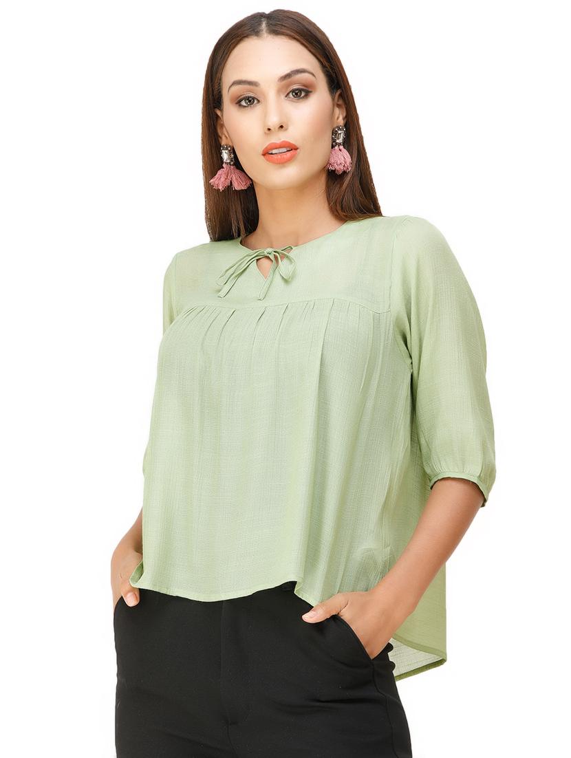 tie up neck peasant top - 16947673 - Zoom Image - 1