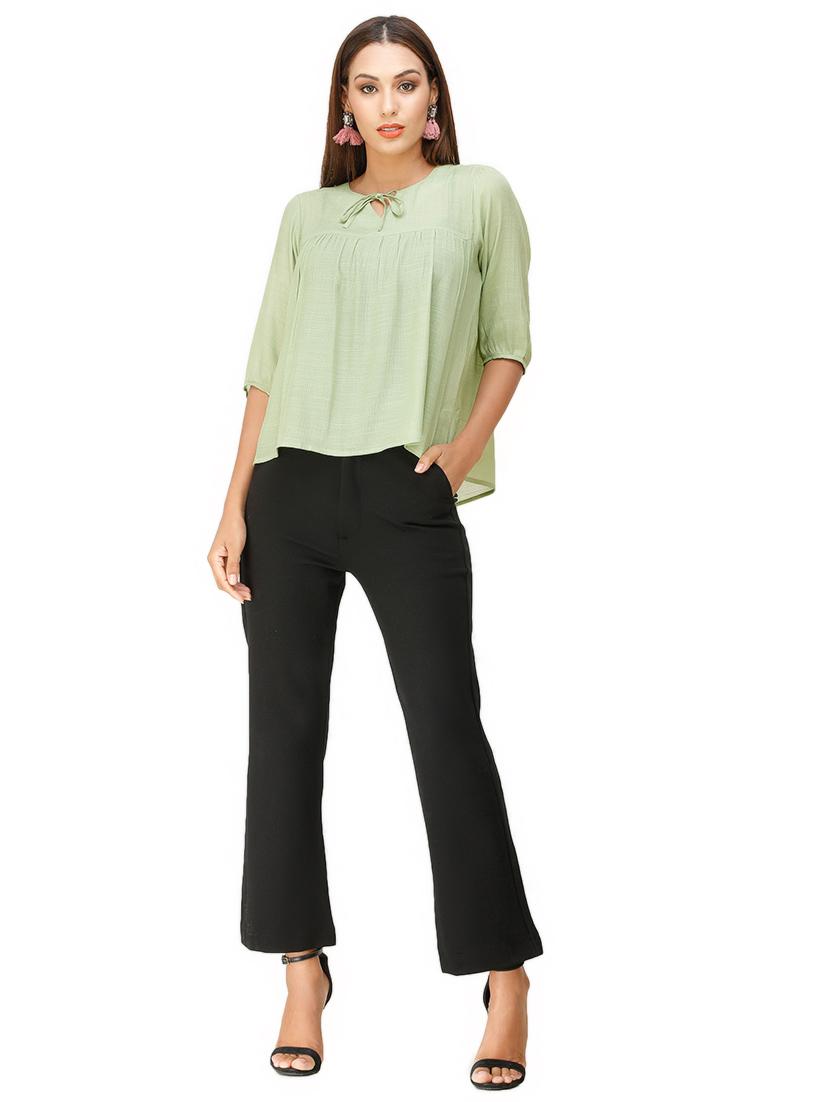 tie up neck peasant top - 16947673 - Zoom Image - 4
