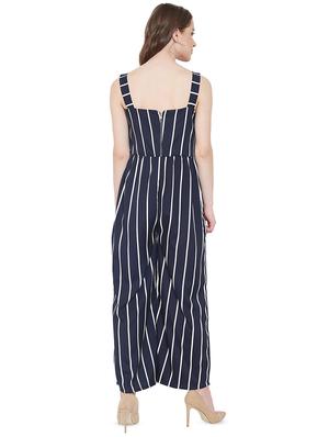 square neck striped jumpsuit - 16947701 - Standard Image - 3