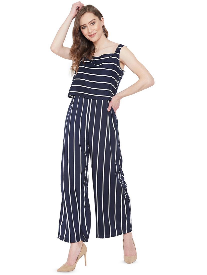 square neck striped jumpsuit - 16947701 - Zoom Image - 2