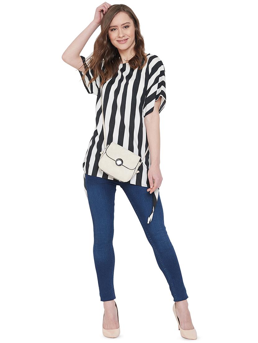 side tie up striped top - 16947713 - Zoom Image - 4