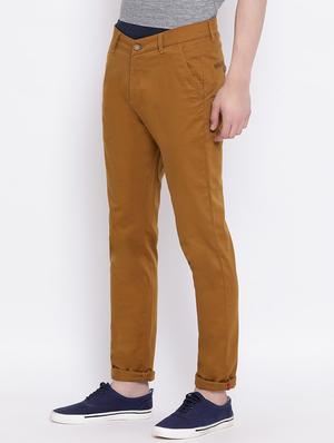 brown solid chinos - 16947763 - Standard Image - 2