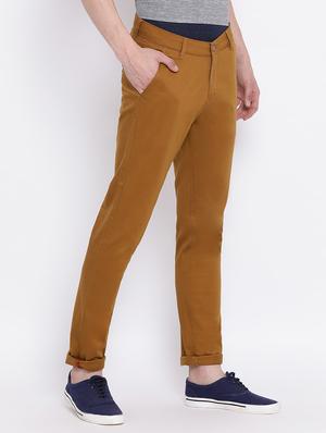 brown solid chinos - 16947763 - Standard Image - 3