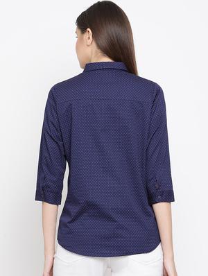 blue cotton polka dot shirt - 16948608 - Standard Image - 4