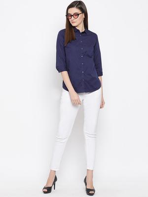 blue cotton polka dot shirt - 16948608 - Standard Image - 5