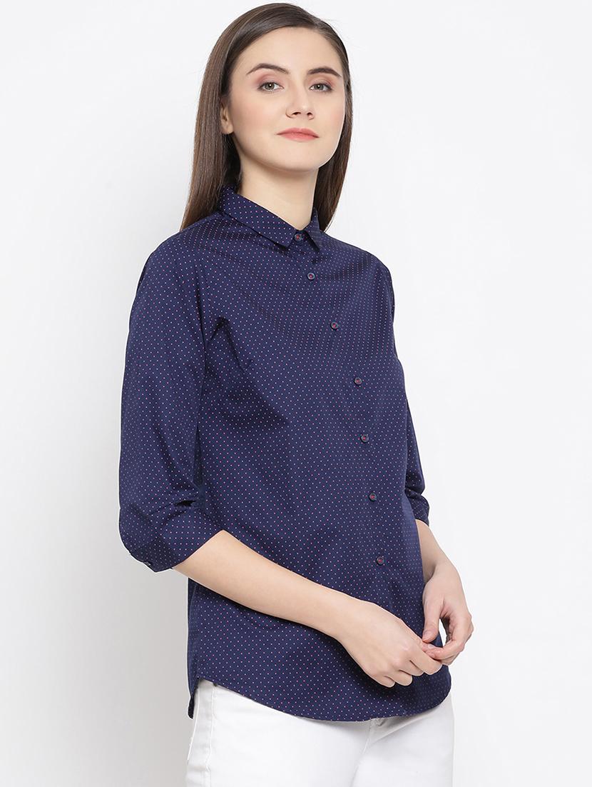 blue cotton polka dot shirt - 16948608 - Zoom Image - 3