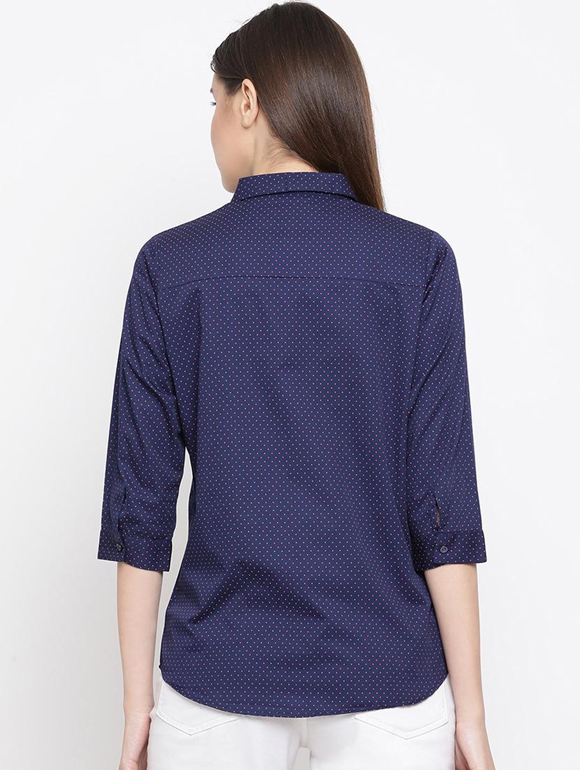 blue cotton polka dot shirt - 16948608 - Zoom Image - 4