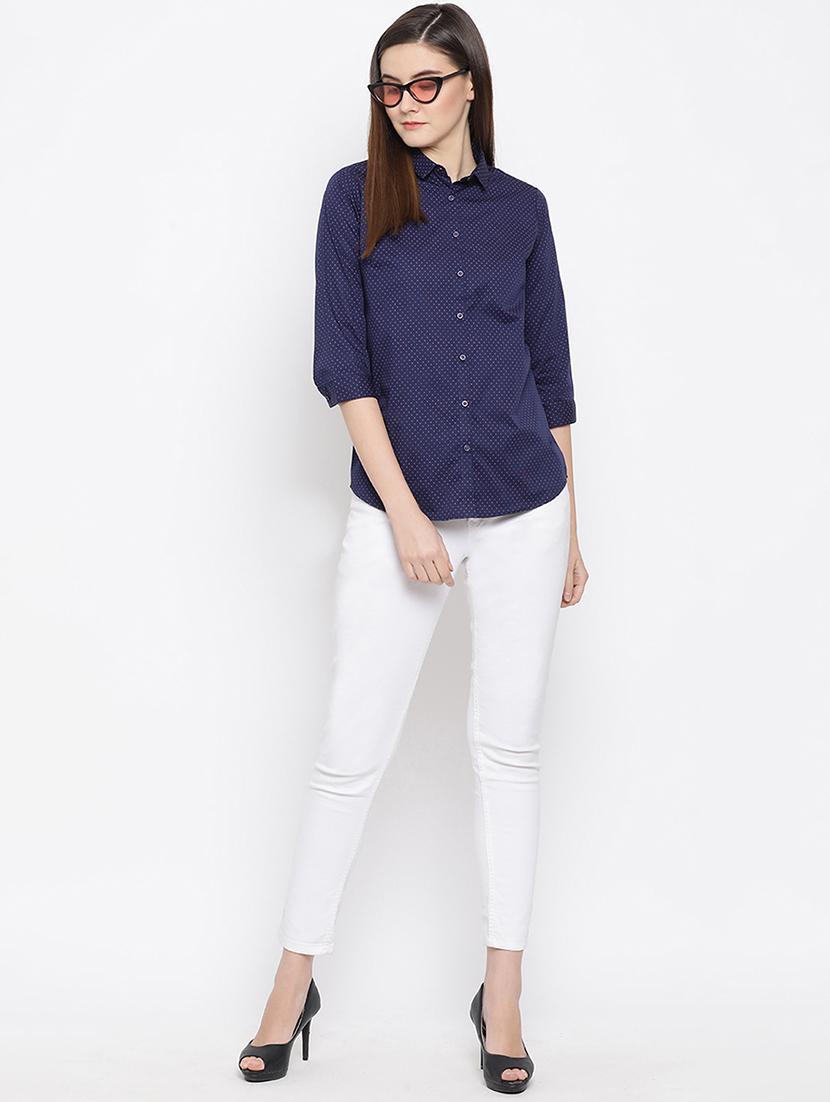 blue cotton polka dot shirt - 16948608 - Zoom Image - 5
