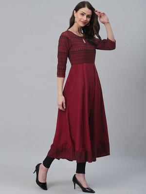 printed anarkali kurta - 16949391 - Standard Image - 2