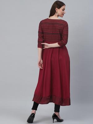 printed anarkali kurta - 16949391 - Standard Image - 3