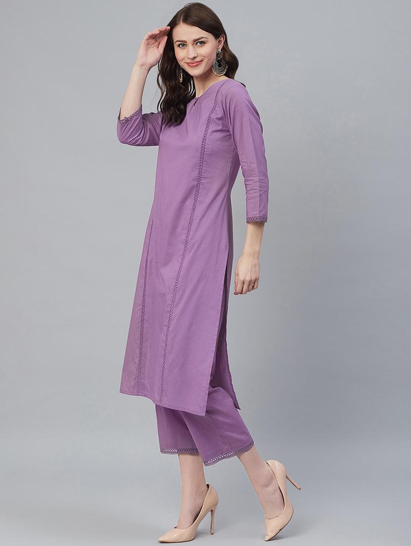solid kurta palazzo set - 16949406 - Zoom Image - 2