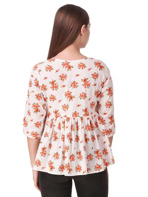 tie up neck floral peplum top - 16949510 - Standard Image - 3
