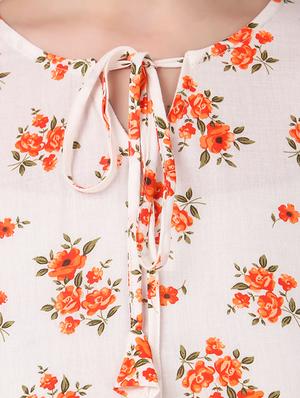 tie up neck floral peplum top - 16949510 - Standard Image - 5
