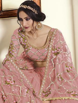 embroidered flared lehenga - 16949652 - Standard Image - 2