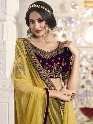 embroidered flared lehenga - 16949654 - Standard Image - 2