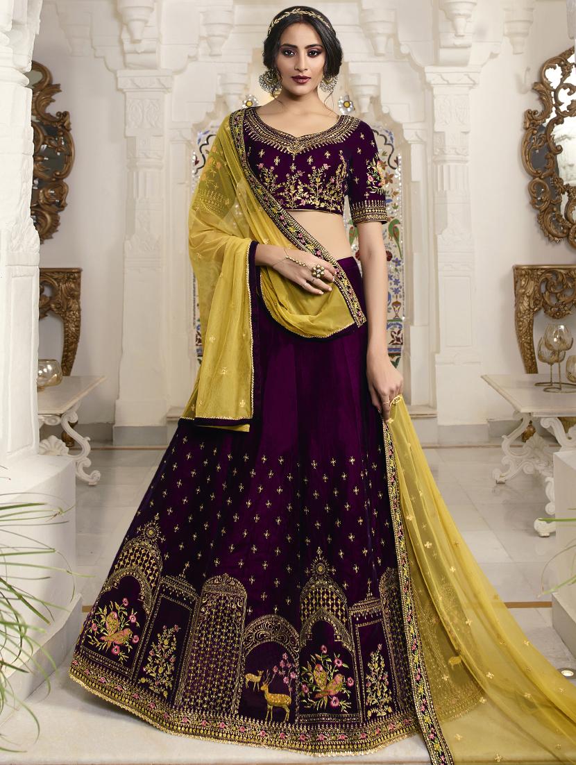 embroidered flared lehenga - 16949654 - Zoom Image - 1