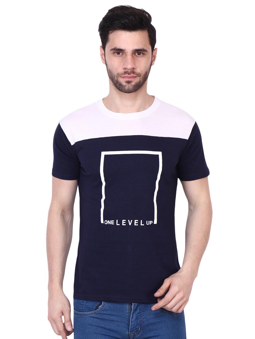 navy blue printed cut & sew t-shirt - 16949687 - Zoom Image - 1