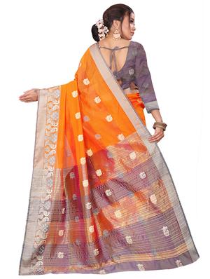 conversational banarasi saree with blouse - 16950532 - Standard Image - 2