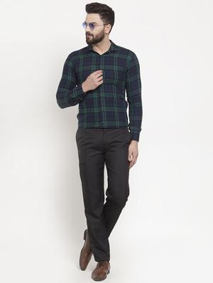 navy blue checkered casual shirt - 16950563 - Standard Image - 4