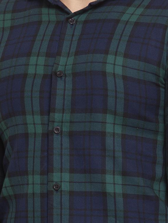 navy blue checkered casual shirt - 16950563 - Zoom Image - 5