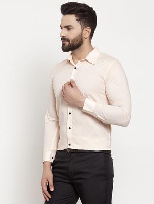 peach solid casual shirt - 16950569 - Standard Image - 2