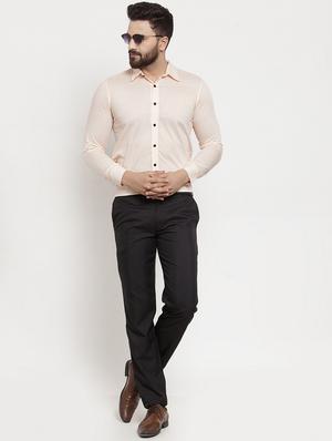 peach solid casual shirt - 16950569 - Standard Image - 4
