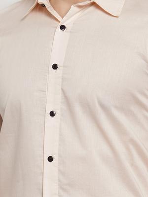 peach solid casual shirt - 16950569 - Standard Image - 5