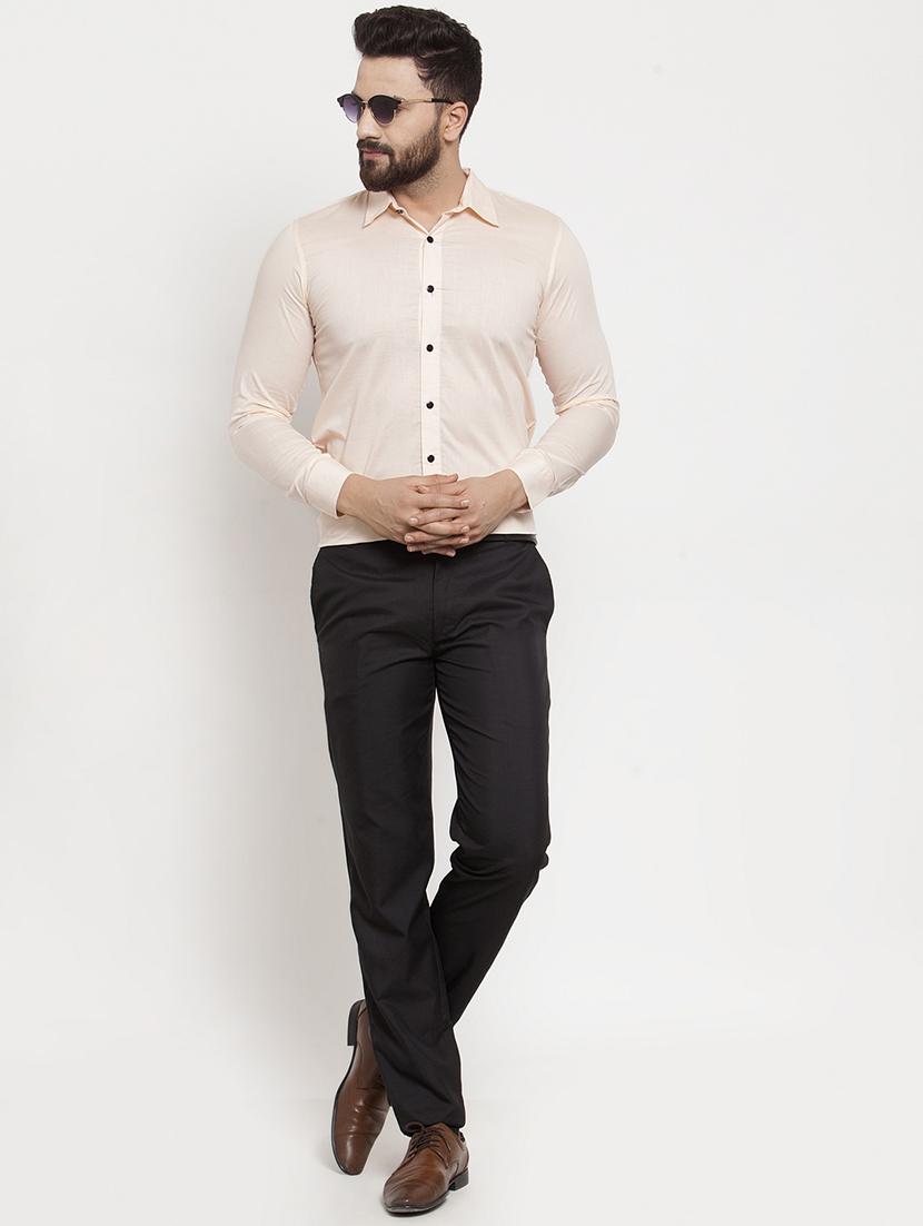 peach solid casual shirt - 16950569 - Zoom Image - 4