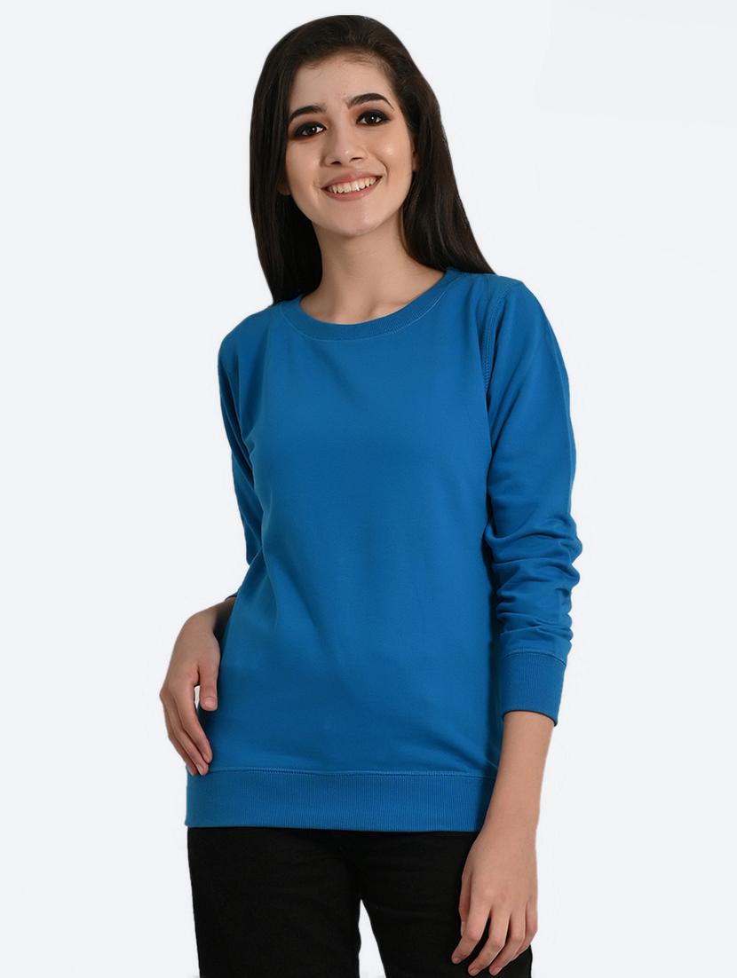 crew neck solid sweatshirt - 16950634 - Zoom Image - 1